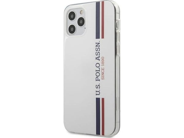 Dėklas Us Polo Assn US Polo US Polo USHCP12MPCUSSWH iPhone 12/12 Pro 6,1 baltas Tricolor Collection -mallisto