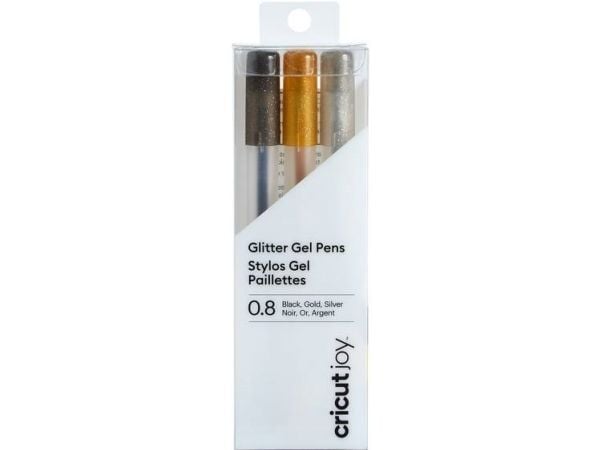 Cricut Joy - Rollerball-penna - permanent - glitterguld, glittersilver, glitter black - gelbläck - 0.8 mm - medel (paket om 3)