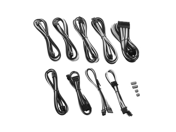 CableMod PRO ModMesh RT-Series Cable Kit - Strömkabelsats - svart, vit