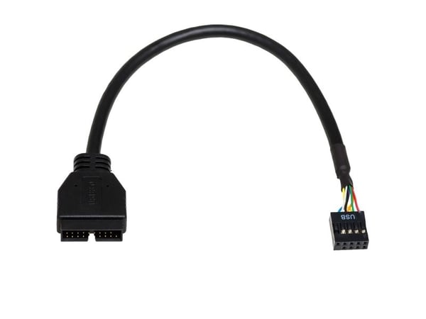 Akyga - Intern USB-adapter - 20-pins USB 3.0-plugg (hann) til 10-pins USB-kontakt (hunn) - 20 cm - grå