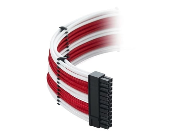 CableMod Classic ModMesh RT-Series - Strömkabelsats - vit, röd