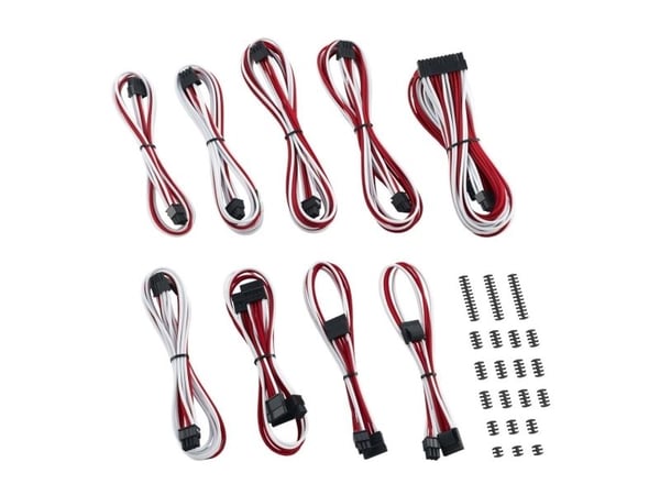 CableMod Classic ModMesh C-Series RMi & RMx Cable Kit - Strømkabelsett - hvit, rød