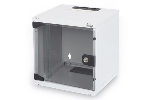Digitus DN-10-SET-1, Väggmonterad rack, 30 kg, Knapplås, Grå