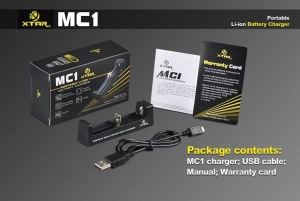 Li-ion sylindrisk batterilader Xtar MC1 18650