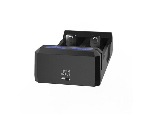 Batterilader for 2x 18650 SC2-batterier U-strømforsyning