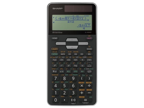 Sharp EL-W506T, Lomme, Skjerm, 16 sifre, Batteri/Solcelle, Sort, Grå