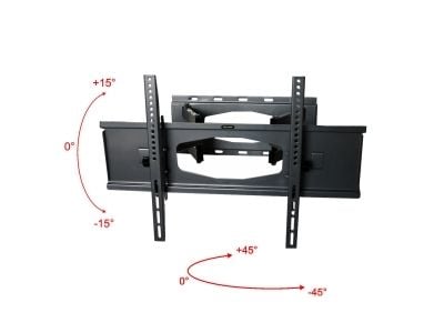 ART AR-65 - Monteringssats (väggfäste, kontakthållare, 2 vridbara armar) - för platt panel - metall - svart pulverlack - skärmstorlek: 32"-60" - vä...