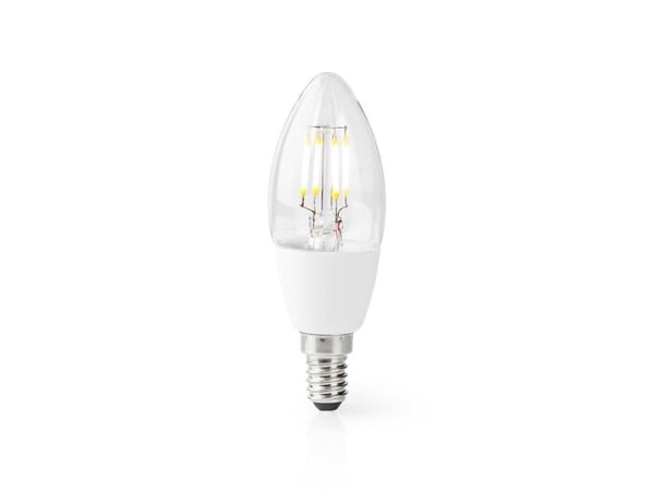 Nedis - LED-lyspære - form: C37 - klar finish - E14 - 5 W - klasse G - hvitt lys