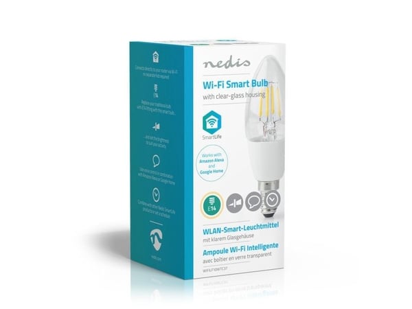 Nedis - LED-lyspære - form: C37 - klar finish - E14 - 5 W - klasse G - hvitt lys