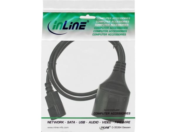 InLine 16659K, 0,5 m, Virtapistoke tyyppi F, C14 liitin, H05VV-F