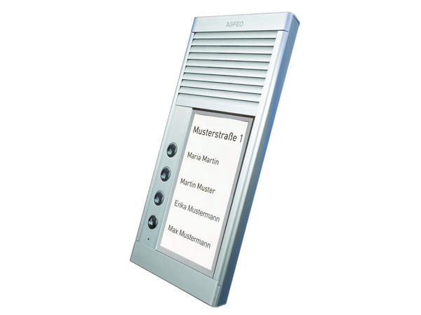 AGFEO DoorSpeak 4, Koblet med ledninger (ikke trådløs), IP33, Sølv, Vegg, 115 mm, 235 mm