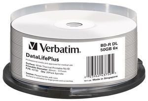 Verbatim DataLifePlus, 50 GB, BD-R, Akseli, 25 kpl
