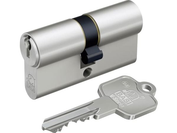 BASI V5000-0000, Europrofilsylinder, Kromfarge, 3 stykker, 248 g, 1,5 cm