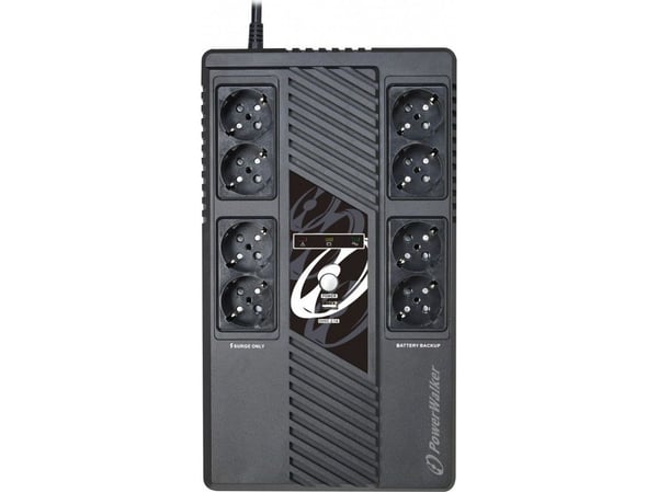 PowerWalker VI 1000 MS FR - UPS - AC 230 V - 600 Watt - 1000 VA - 9 At - USB - lähtöliittimet: 8