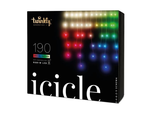 Twinkly Icicle Special Edition 190 LEDs RGBW - 5x0,6 meter/190 lys