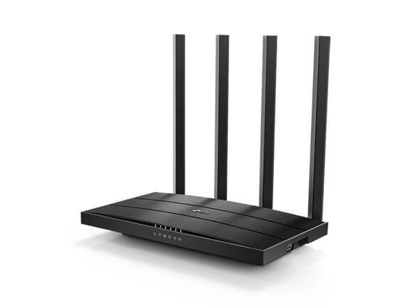 TP-Link Archer C6U, Wi-Fi 5 (802.11ac), Dobbelbånd (2.4 GHz / 5 GHz), Ethernet/bredbåndsforbindelse, Sort, Frittstående router