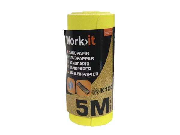 Sandpapir i rulle - K120 - 115mm - 5m