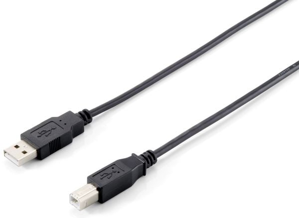 Equip 128863, 1 m, USB A, USB B, USB 2.0, Hane/hane-kontakt, Svart