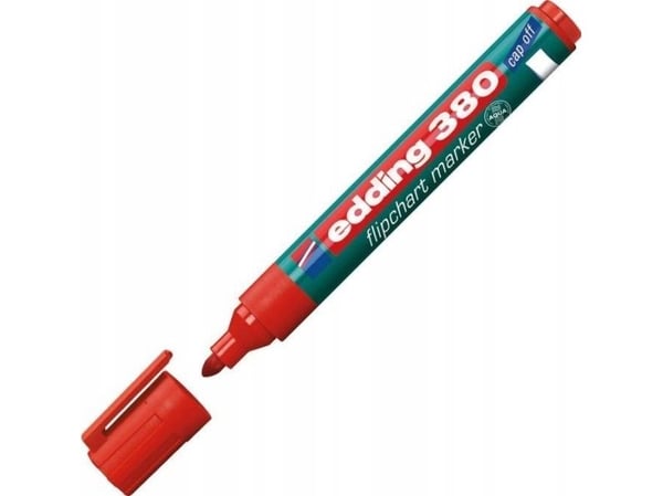 edding 380 flipchart - Markør - for flippover - rød - vannbasert blekk - 1.5-3 mm