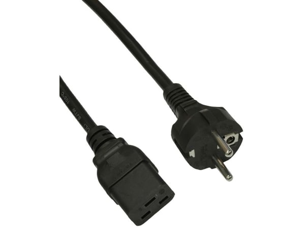 Akyga Pro Series - Verkkokaapeli - virta CEE 7/7 (naaras) IEC 60320 C19 - 250 V - 16 A - 1,8 m - musta - musta