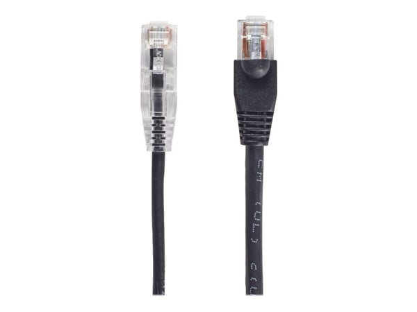 Black Box Slim-Net - Patch-kabel - RJ-45 (hane) till RJ-45 (hane) - UTP - CAT 6a - startad, formpressad, tvinnad - svart
