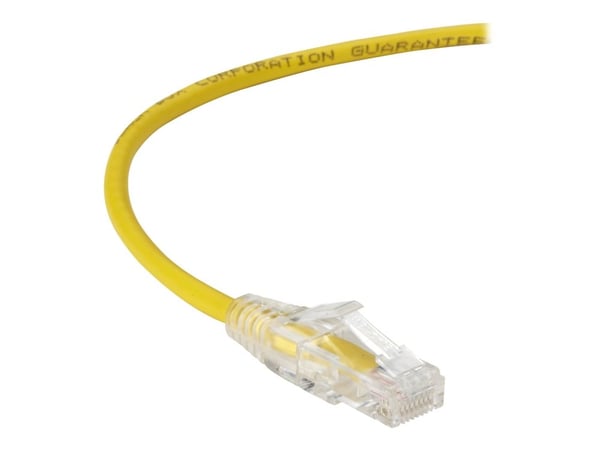 Black Box Slim-Net - Koblingskabel - RJ-45 (hann) til RJ-45 (hann) - UTP - CAT 6a - med støvel, formstøpt, flertrådet - gul