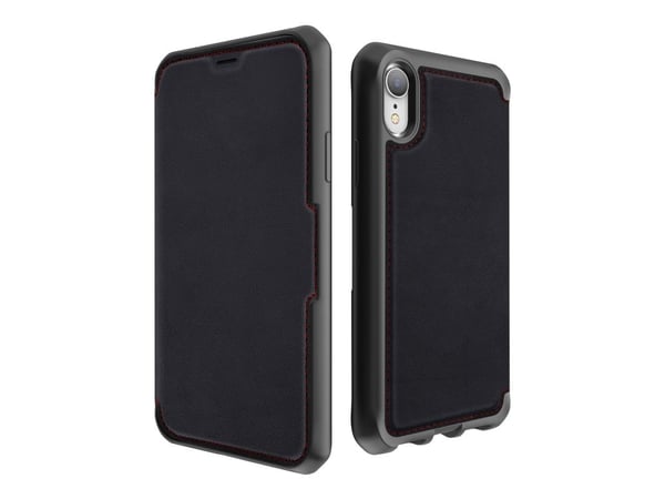 ITSKINS HYBRID // FOLIO - Lommebok for mobiltelefon - helnarvet lær - svart, rød - for Apple iPhone XR