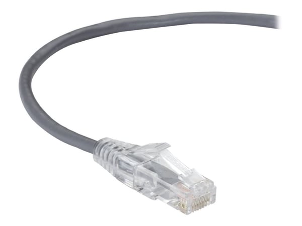 Black Box Slim-Net - Koblingskabel - RJ-45 (hann) til RJ-45 (hann) - UTP - CAT 6a - med støvel, formstøpt, flertrådet - grå
