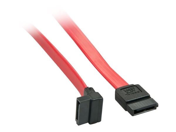 Lindy - SATA-kabel - Serial ATA 150/300/600 - SATA til SATA vinklet - 50 cm - rød