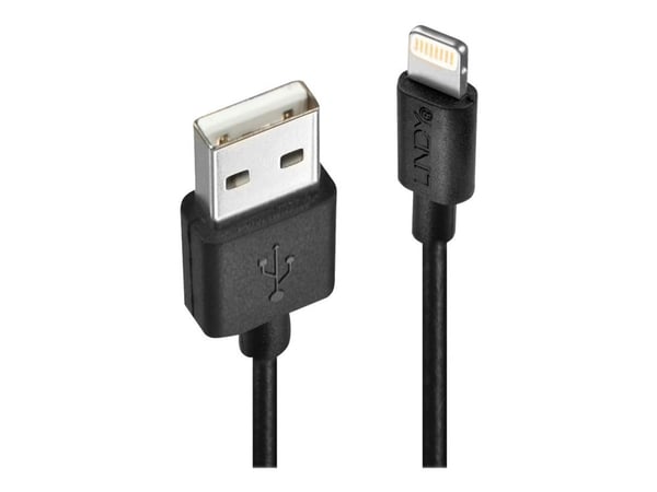 Lindy - Lightning-kabel - Lightning til USB-kabel - 50 cm - sort - halogenfri