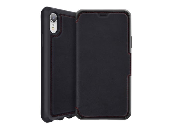 ITSKINS HYBRID // FOLIO - Lommebok for mobiltelefon - helnarvet lær - svart, rød - for Apple iPhone XR