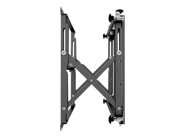 Multibrackets M Public Video Wall Mount Push Max 90kg - Monteringssett (veggmontering, saksearm, 8 låseknaster) - for flatpanel - jern - svart - sk...