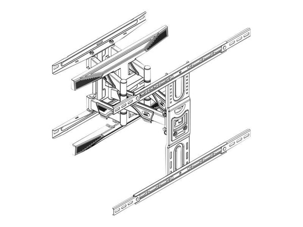 Multibrackets 0402, 190,5 cm (75"), 200 x 200 mm, 600 x 400 mm, -5 - 3°, -90 - 90°, Musta
