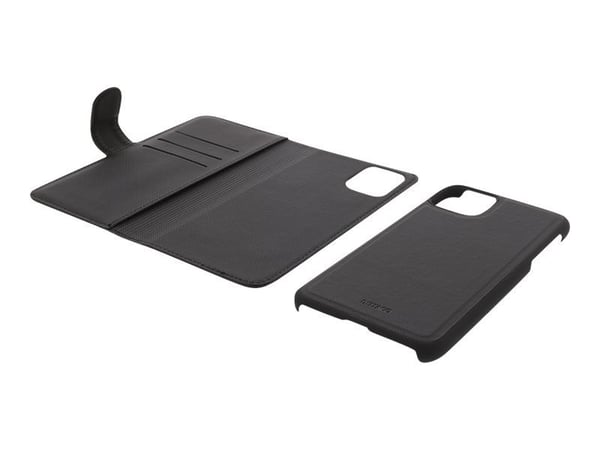 DELTACO Mobility Wallet Case 2-in-1 - Lommebok for mobiltelefon - veganlær - svart - 6.7" - for Apple iPhone 12 Pro Max
