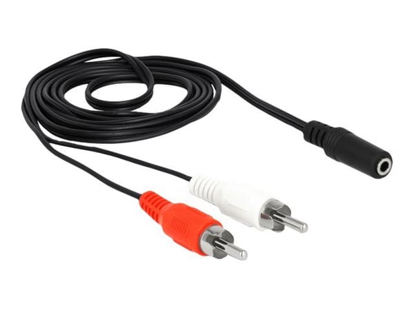 Delock - Lydkabel - RCA hann til mini-phone stereo 3.5 mm hunn - 1.4 m - svart