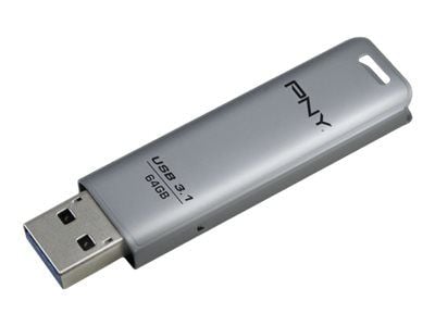 PNY Elite Steel - USB-flashstasjon - 64 GB - USB 3.1