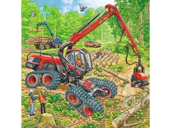 Ravensburger Puslespill 3x49 brikker - Giant Machines