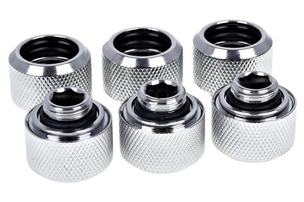 Alphacool Eiszapfen HardTube 16mm - Armatur for væskekjølesystemkompresjon - krom (en pakke 6)