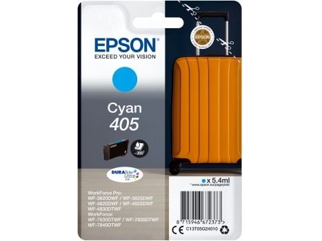 Epson 405 - 5.4 ml - cyan - original - blære med RF/lyd-alarm - blekkpatron - for WorkForce WF-7310, 7830, 7835, 7840; WorkForce Pro WF-3820, 3825,...