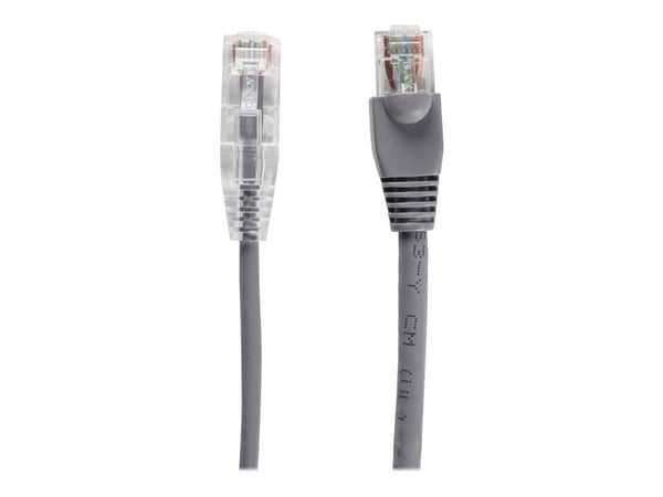 Black Box Slim-Net - Koblingskabel - RJ-45 (hann) til RJ-45 (hann) - UTP - CAT 6a - med støvel, formstøpt, flertrådet - grå