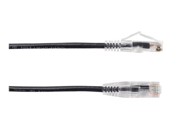 Black Box Slim-Net - Patchkabel - RJ-45 (han) til RJ-45 (han) - 1,22 m - UTP - CAT 6a - booted, formet, strenget - sortti