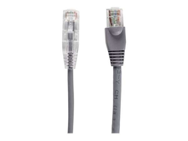 Black Box Slim-Net - Koblingskabel - RJ-45 (hann) til RJ-45 (hann) - UTP - CAT 6 - med støvel, formstøpt, flertrådet - grå