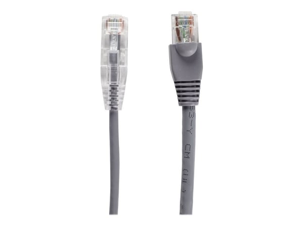 Black Box Slim-Net - Koblingskabel - RJ-45 (hann) til RJ-45 (hann) - UTP - CAT 6a - med støvel, formstøpt, flertrådet - grå