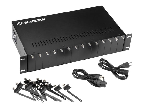 Black Box LHGC-RACK, 100BASE-FX, Cat5, 100 m, Musta, Langallinen, 100 - 240 V