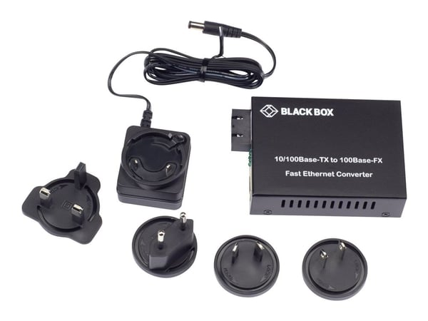 Black Box Pure Networking Kupari-kuitu mediamuunnin 10/100BASE-TX - 100BASE-FX, Multimode SC, 1310-nm, 2-km - Fibermedieomformer - 100Mb LAN - 10Ba...