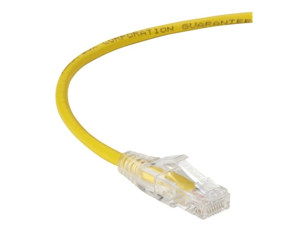 Black Box Slim-Net - Koblingskabel - RJ-45 (hann) til RJ-45 (hann) - UTP - CAT 6 - med støvel, formstøpt, flertrådet - gul