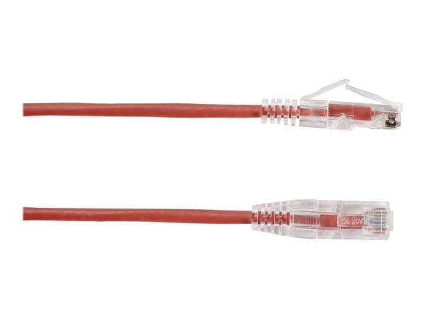 Black Box Slim-Net - Koblingskabel - RJ-45 (hann) til RJ-45 (hann) - UTP - CAT 6a - med støvel, formstøpt, flertrådet - rød