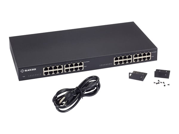 Black Box POE+ Gigabit Ethernet Injector 16-Port - Strøminjektor (kan monteres i rack) - AC 120/230 V - 500 watt - utgangskontakter: 16 - 1U - 19" ...