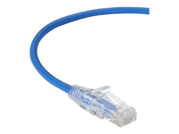 Black Box Slim-Net - Koblingskabel - RJ-45 (hann) til RJ-45 (hann) - UTP - CAT 6 - med støvel, formstøpt, flertrådet - blå Black Box Slim-Net - Koblingskabel - RJ-45 (hann) til RJ-45 (hann) - UTP - CAT 6 - med støvel, formstøpt, flertrådet - blå