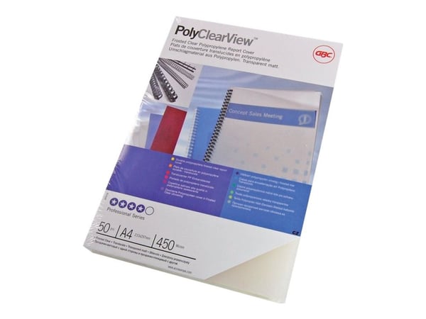 GBC PolyClearView - A4 (210 x 297 mm) - 450 mikron - frostklar - 50 stk permomslag - for IBICO CombBind ibiMaster 250e GBC PolyClearView - A4 (210 x 297 mm) - 450 mikron - frostklar - 50 stk permomslag - for IBICO CombBind ibiMaster 250e